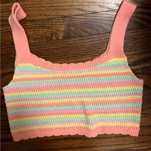 Crochet rainbow top